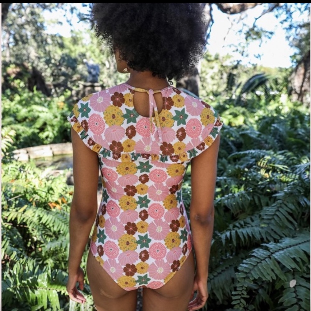 NEW Carolina K x Anthropologie MUESTRA Floral Vintage Inspired One Piece Small - Picture 2 of 9